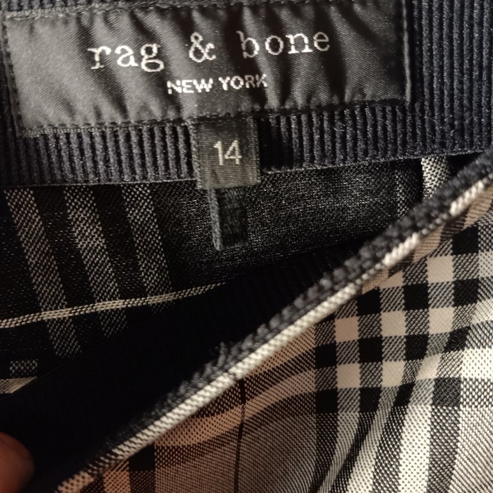 rag & bone Black and Gray Plaid Straight Leg Pants - Picture 5 of 7